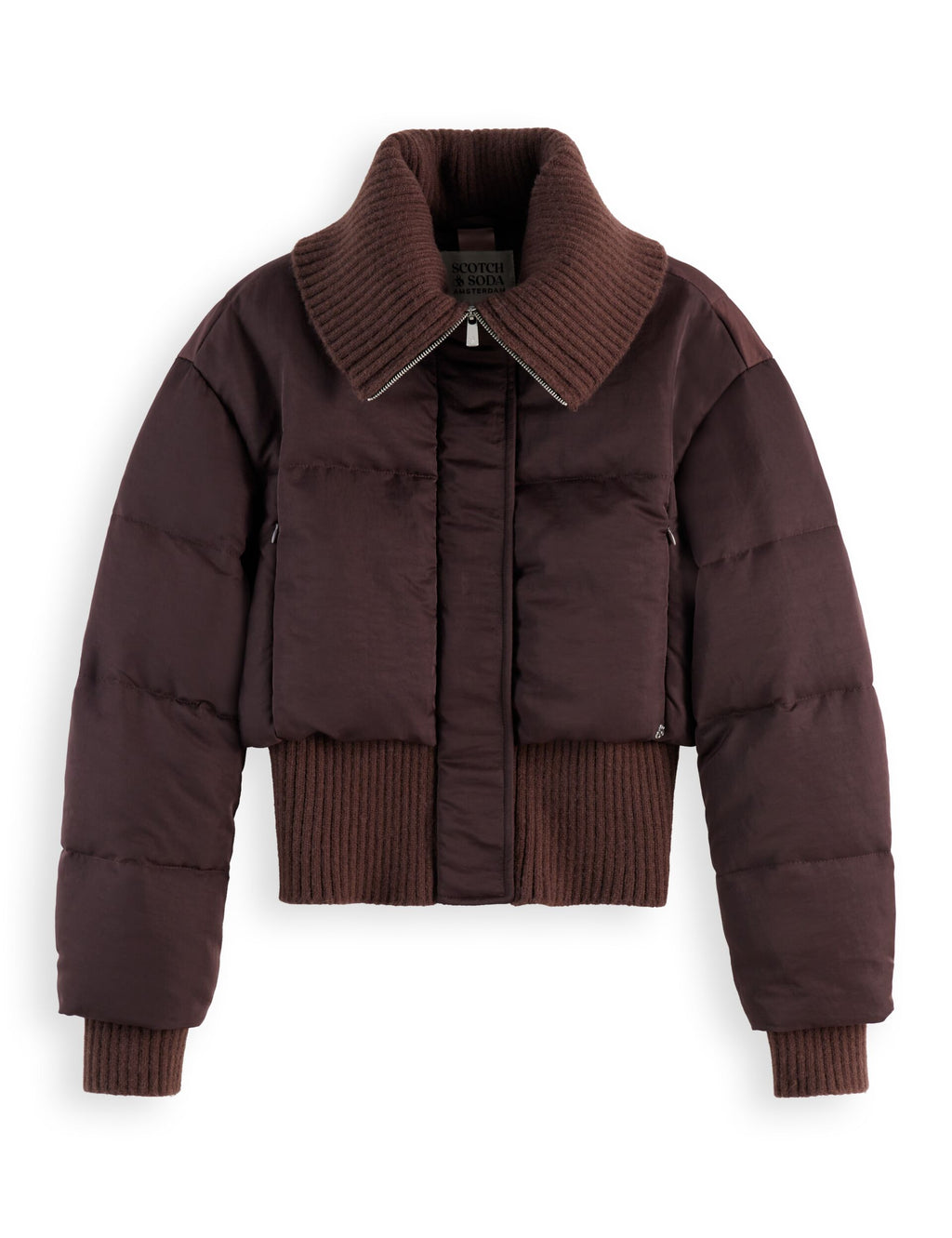 Aviator collar puffer jacket