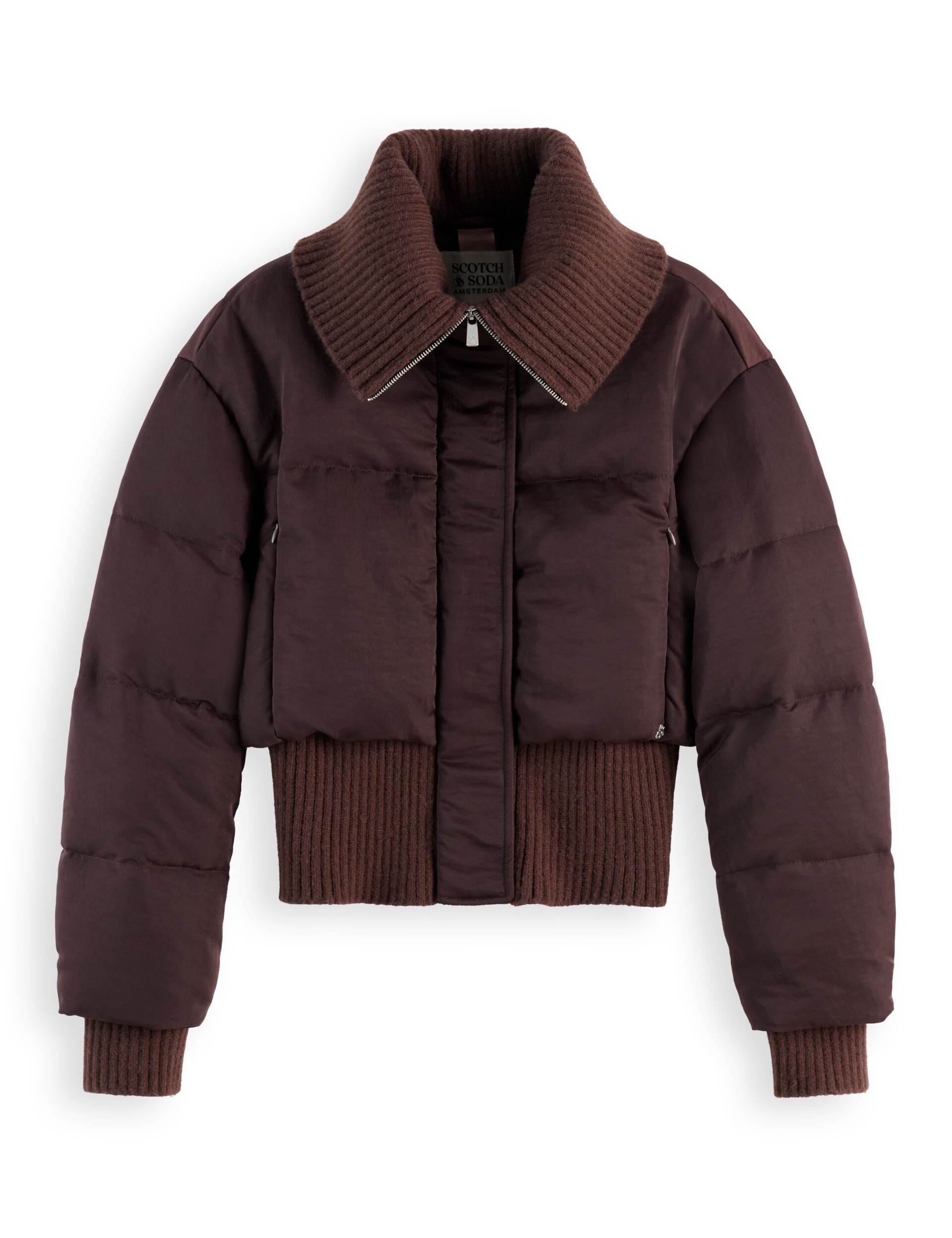 Aviator collar puffer jacket
