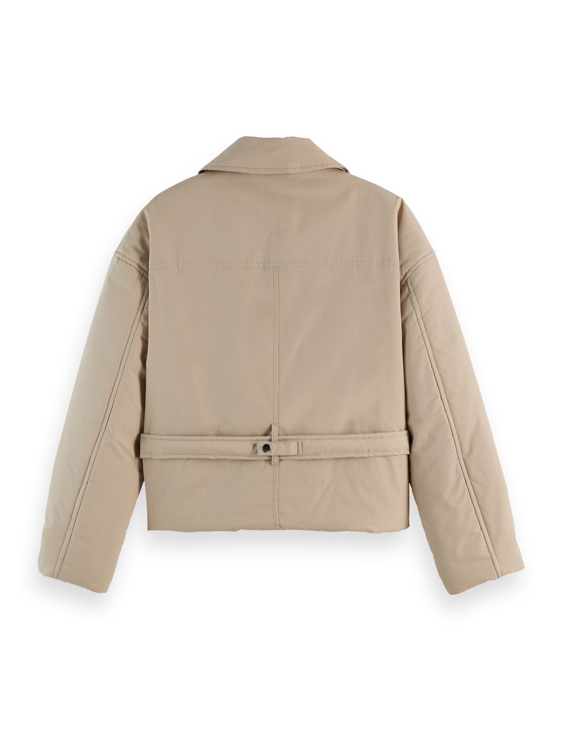 Lightweight padded poplin trench