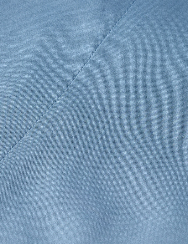 Robe-chemise midi à taille nouée et volants