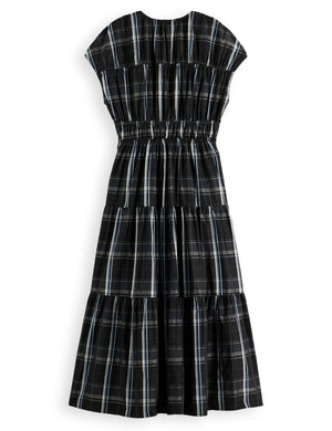 Gathered Taffeta midi dress with tied details