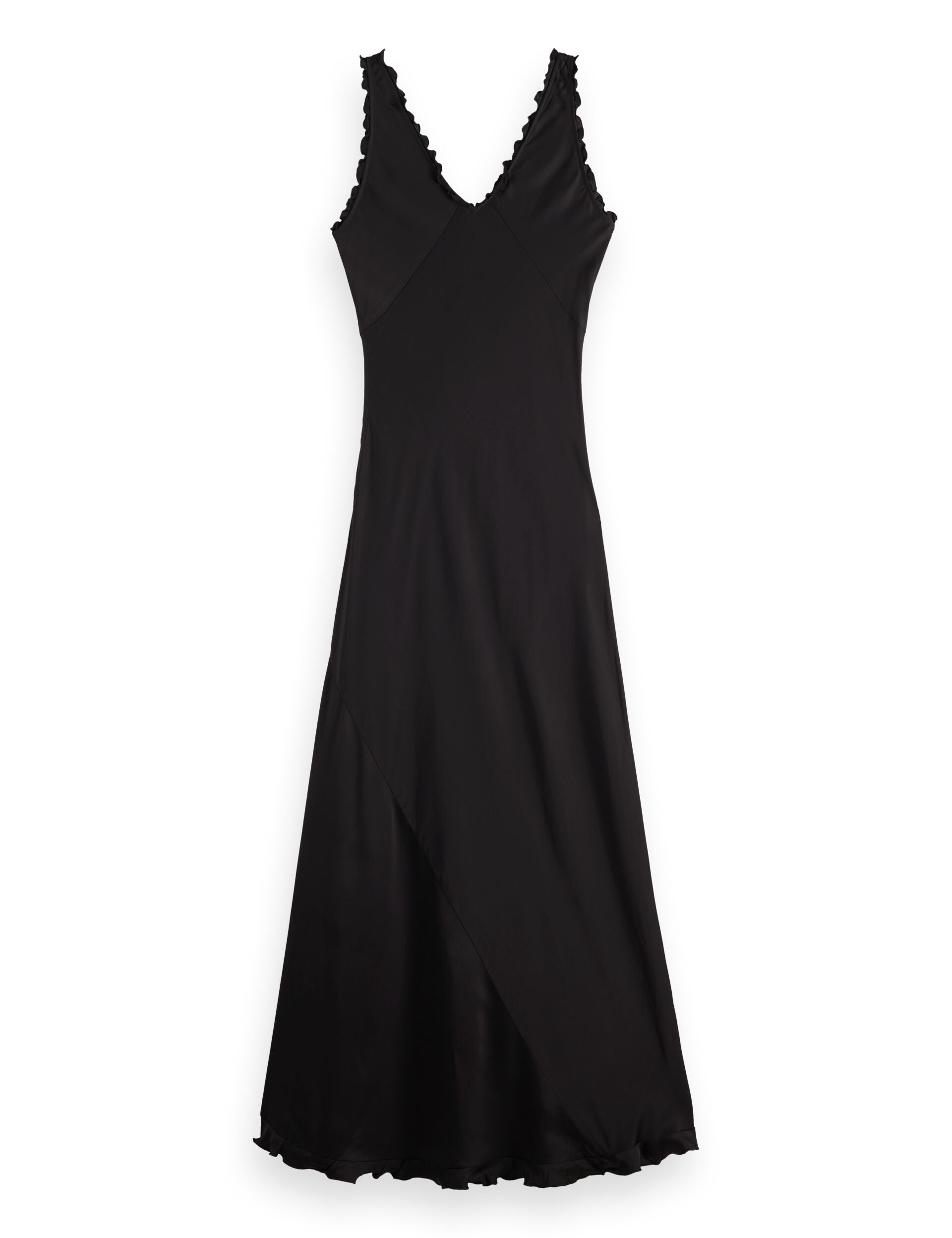 Maxi Slip dress with ruffled edges