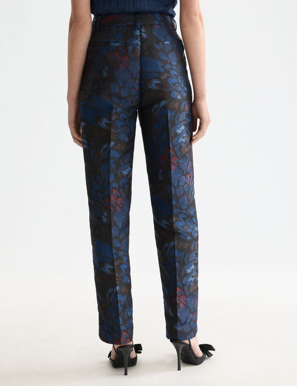 Ripple pheasant jacquard straight leg pant