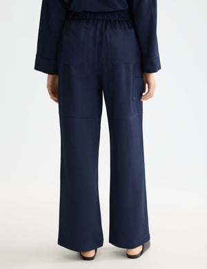 Noa - high rise wide leg pull on satin pant