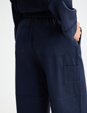 Noa - high rise wide leg pull on satin pant