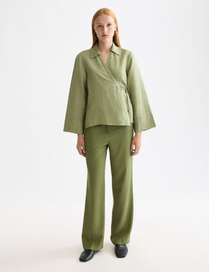 Edie - high rise wide leg gabardine pant