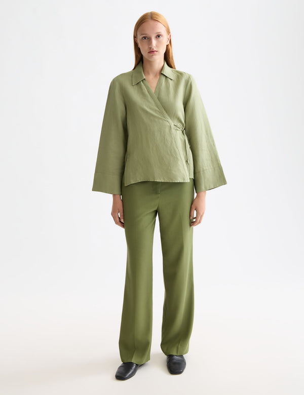 Edie - high rise wide leg gabardine pant