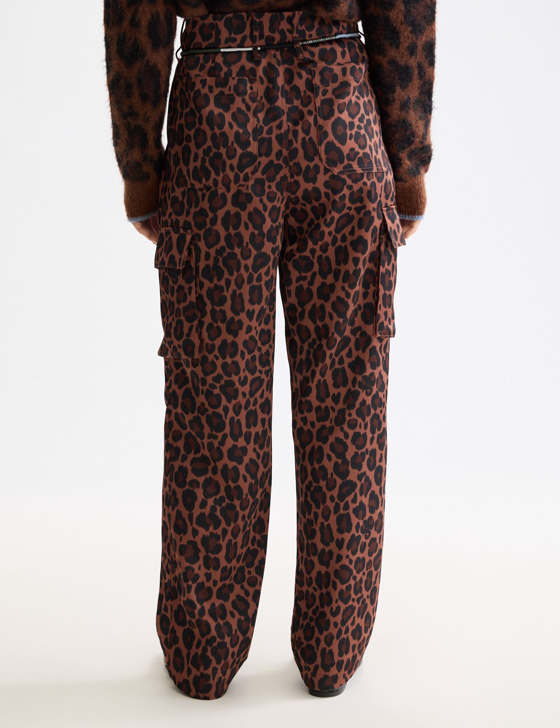 Faye high-rise tapered leg satin cargo pant