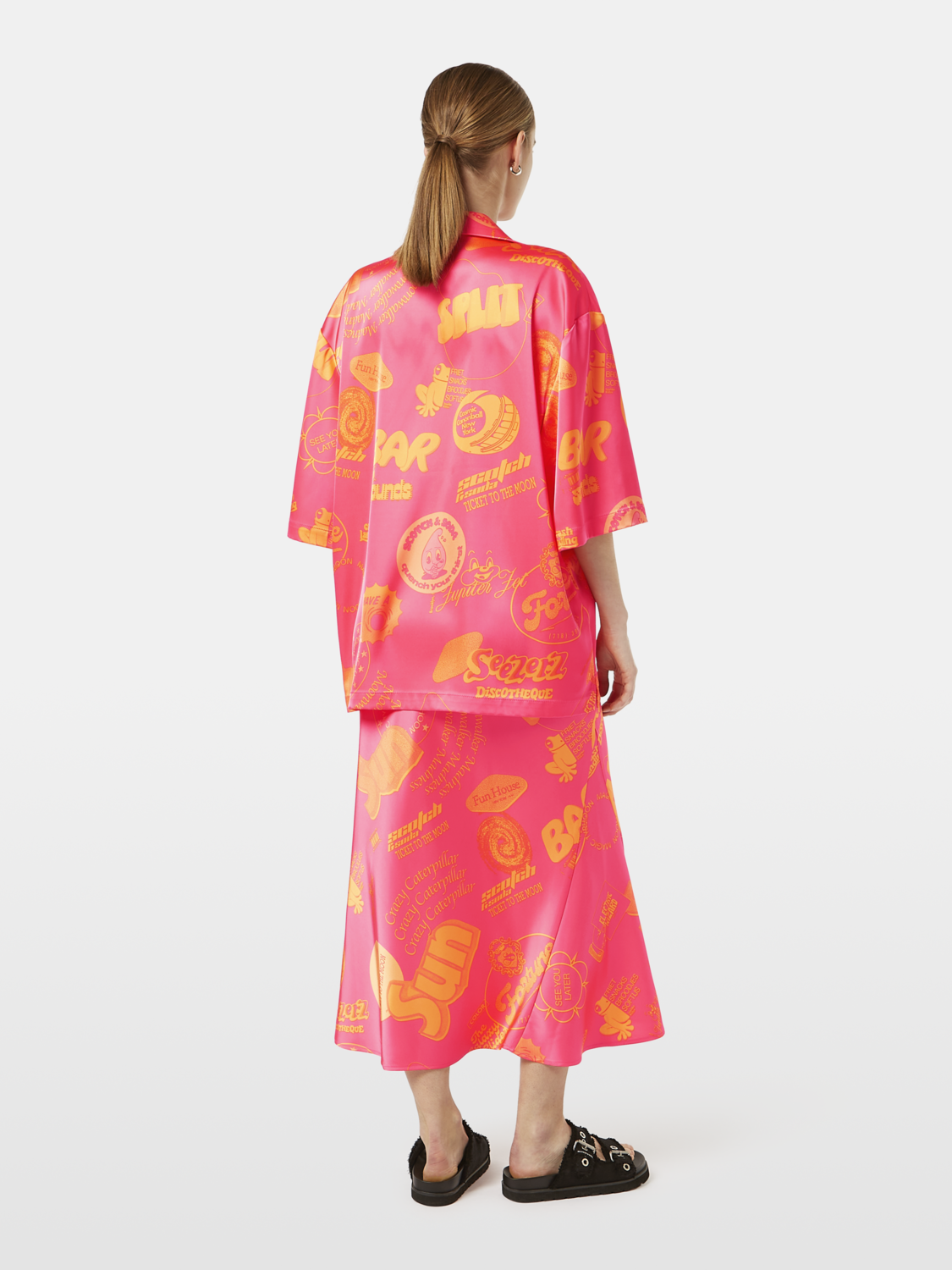 Satin Printed Short Sleeve Shirt