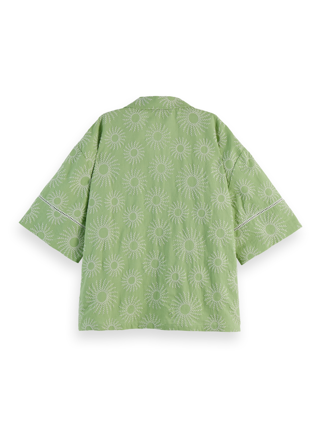 Cotton-Linen Embroidered Short Sleeve Shirt