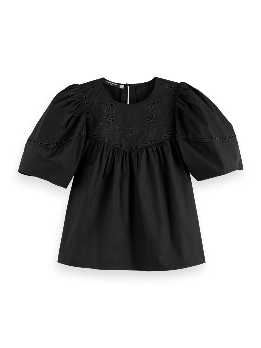 Cotton-Twill Embroidered Top