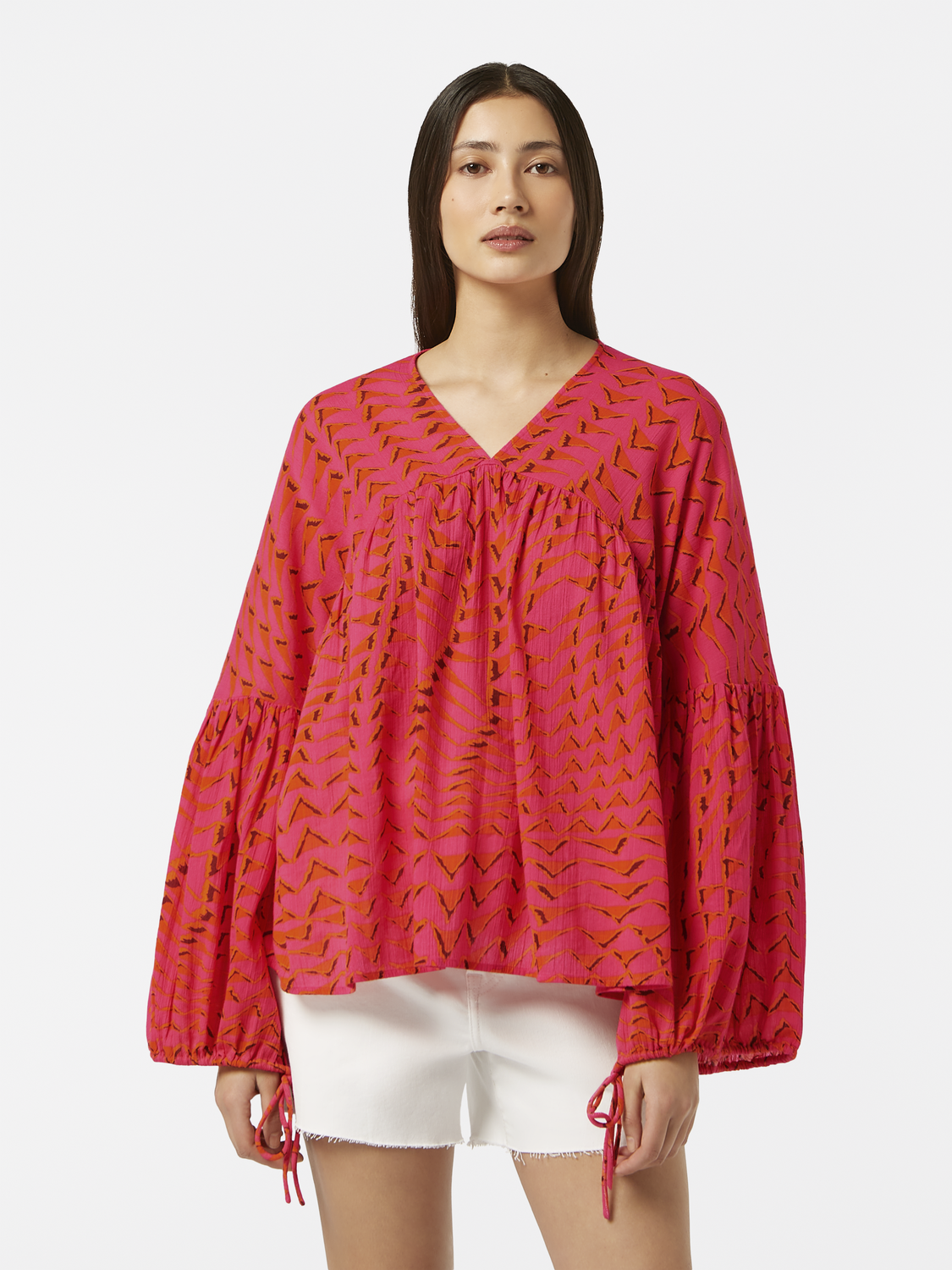 Printed Crinkle Top