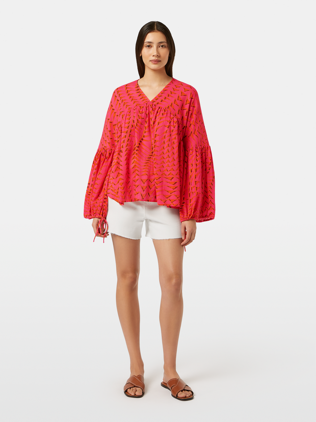 Printed Crinkle Top