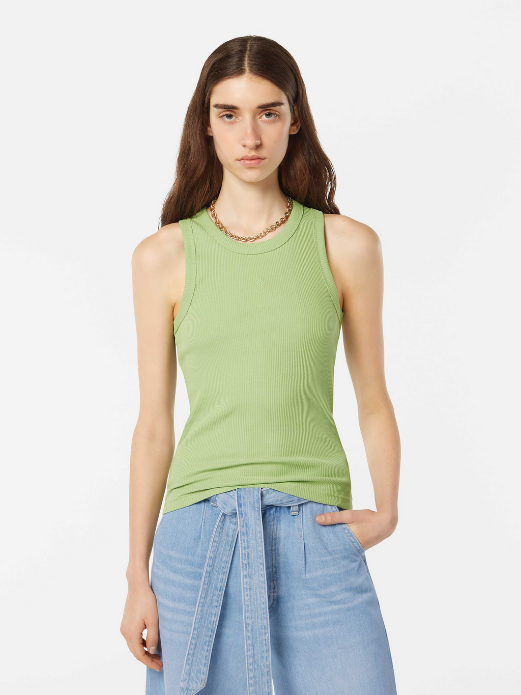 Ribbed Racer Tank Top