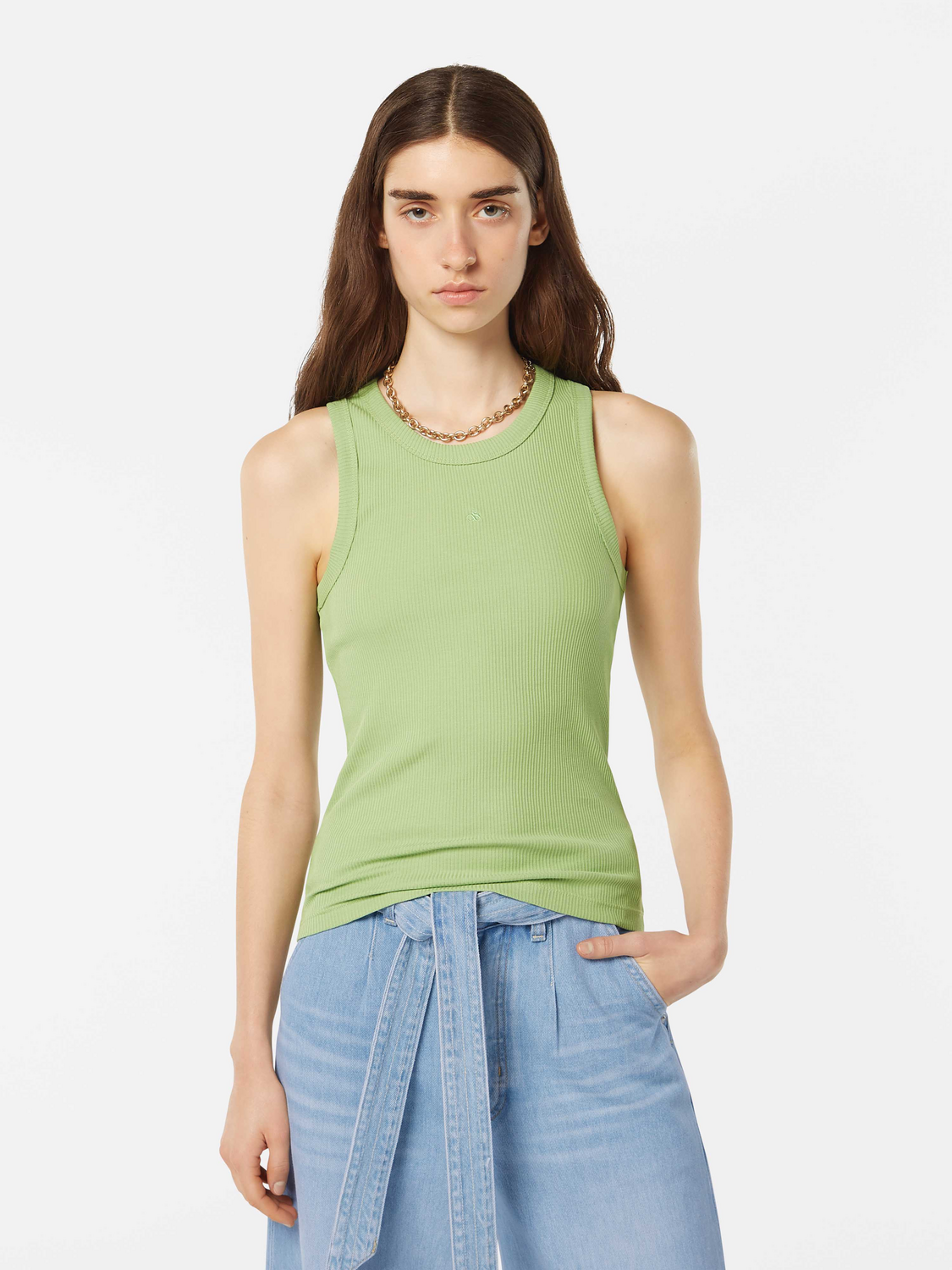 Ribbed Racer Tank Top