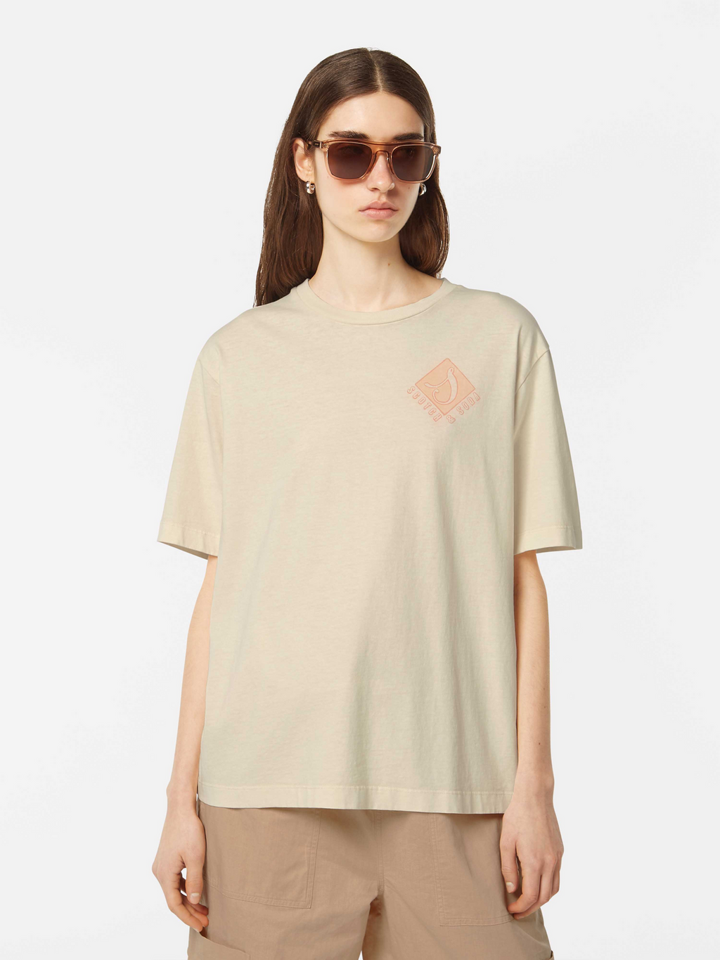 Printed Artwork Garment-Dye Loose-Fit T-Shirt