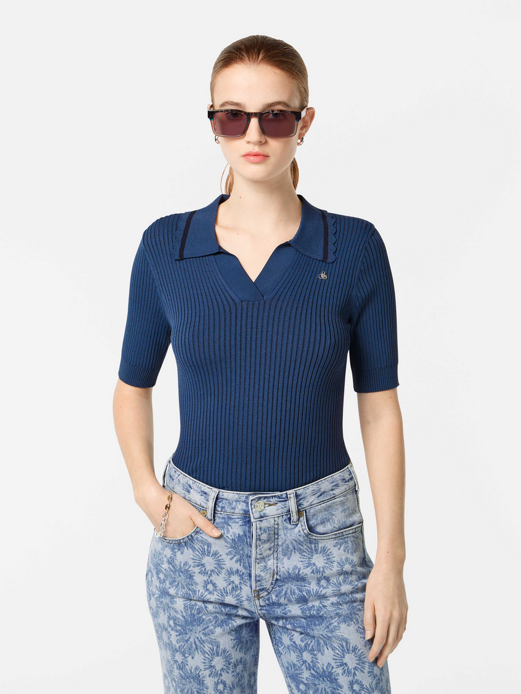Ribbed Short Sleeve Polo