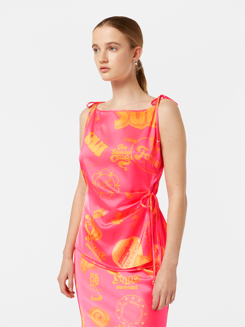 Satin Printed Tank Top