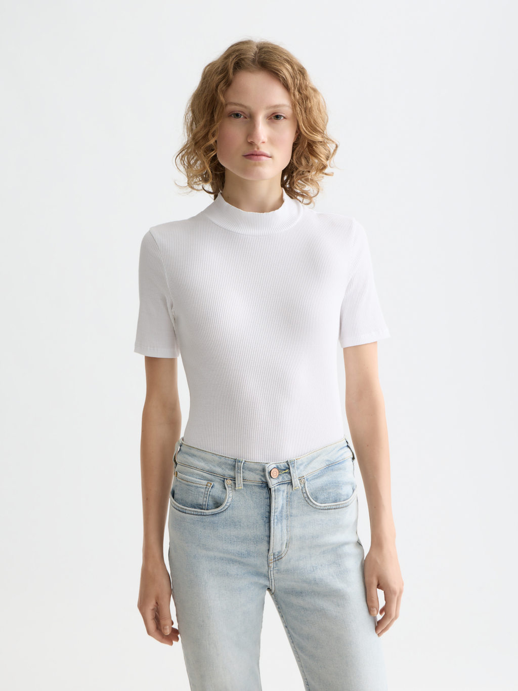 Essentials — Mock Neck Ribbed T-Shirt