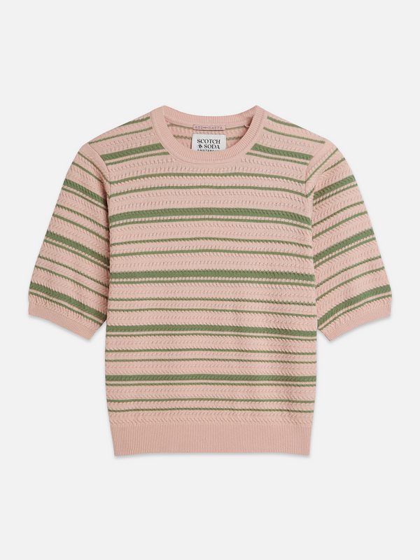 T-shirt en tricot rayé texturé