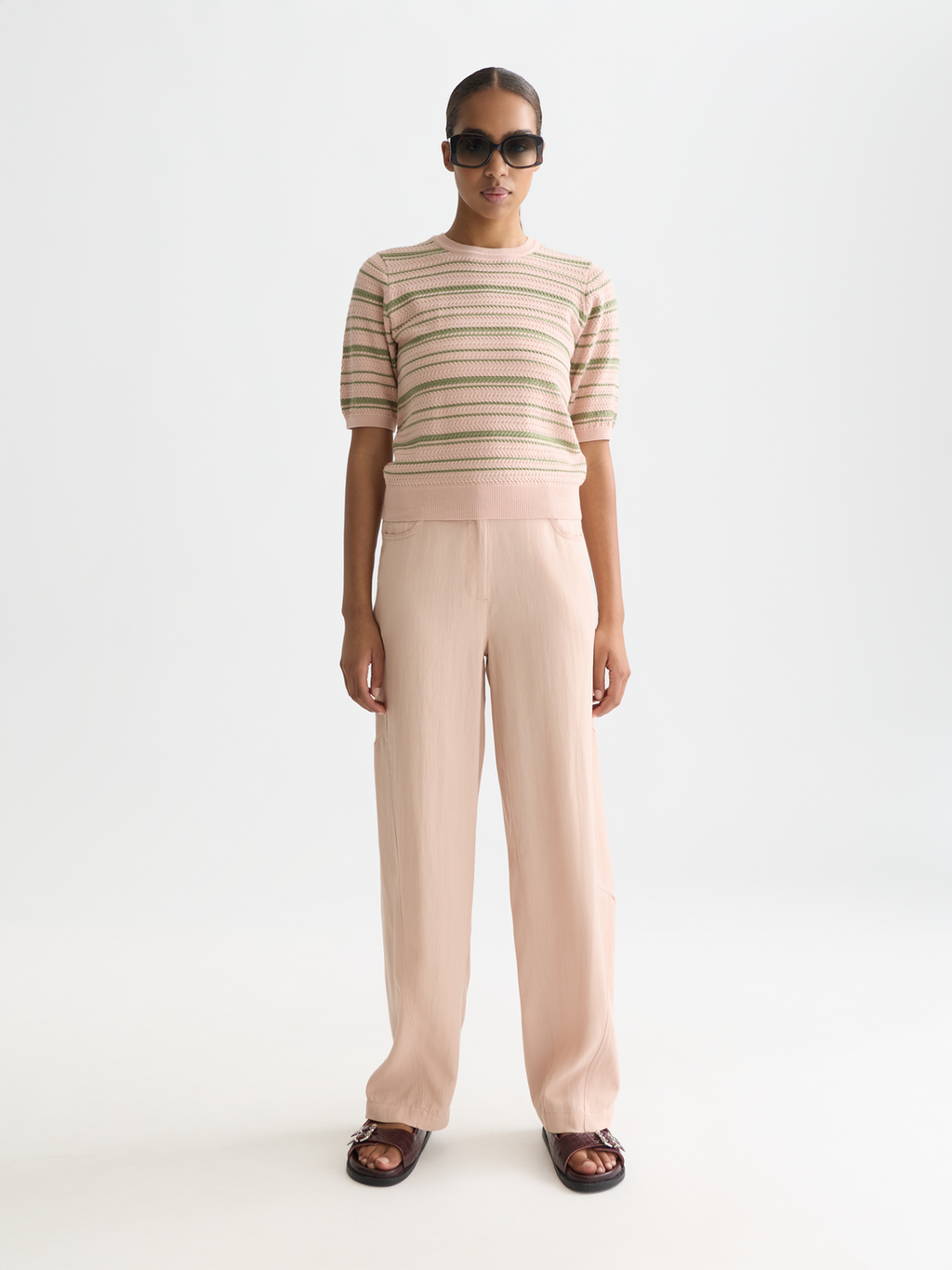 Textured Stripe Knitted Tee