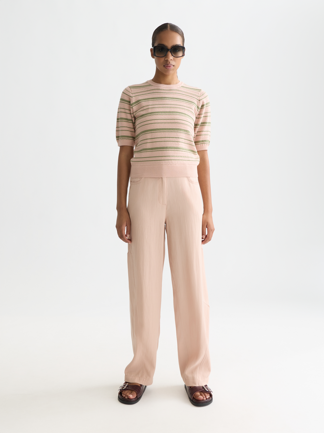 Textured Stripe Knitted Tee