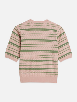T-shirt en tricot rayé texturé