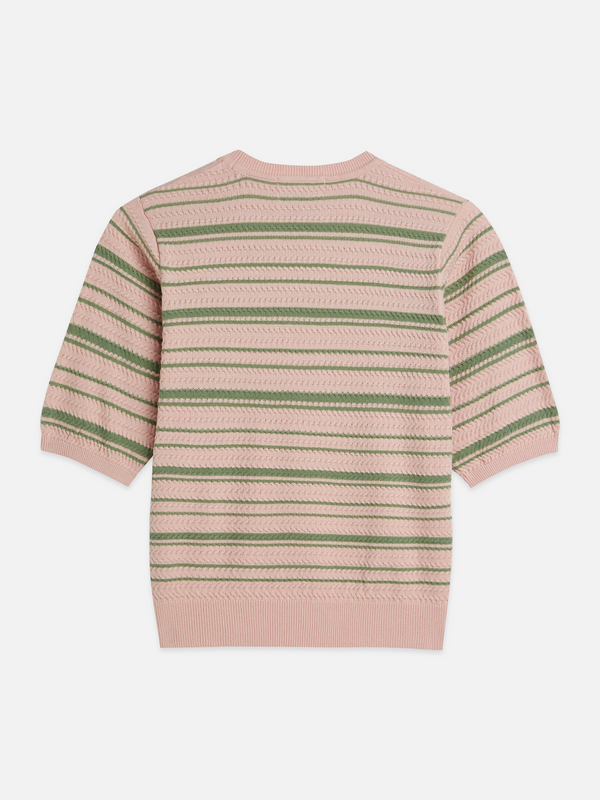 T-shirt en tricot rayé texturé