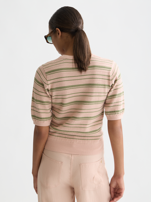 T-shirt en tricot rayé texturé