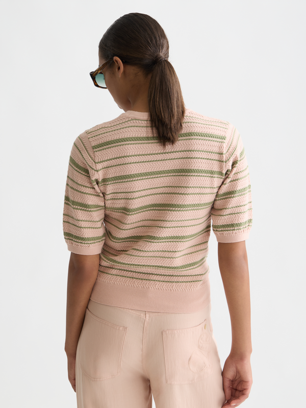 T-shirt en tricot rayé texturé
