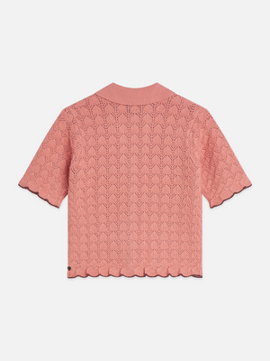 Pointelle Short Sleeve Cardigan