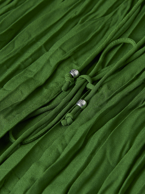 Micro Pleat Top With Ties