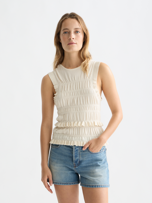 Tanktop mit Smokstich-Muster