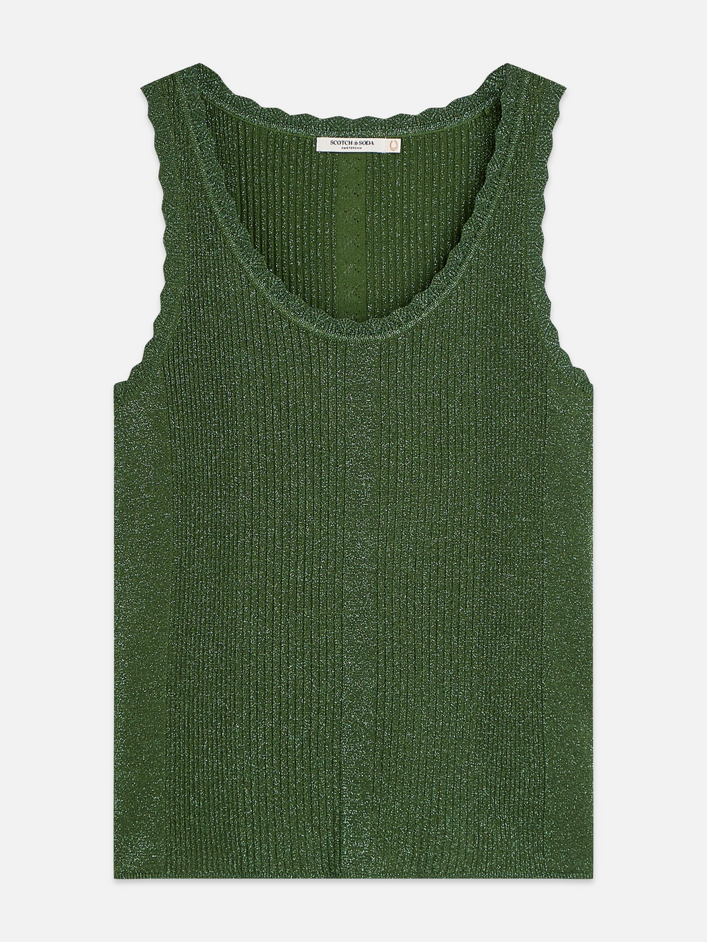 Geripptes Tanktop aus Metallgarn