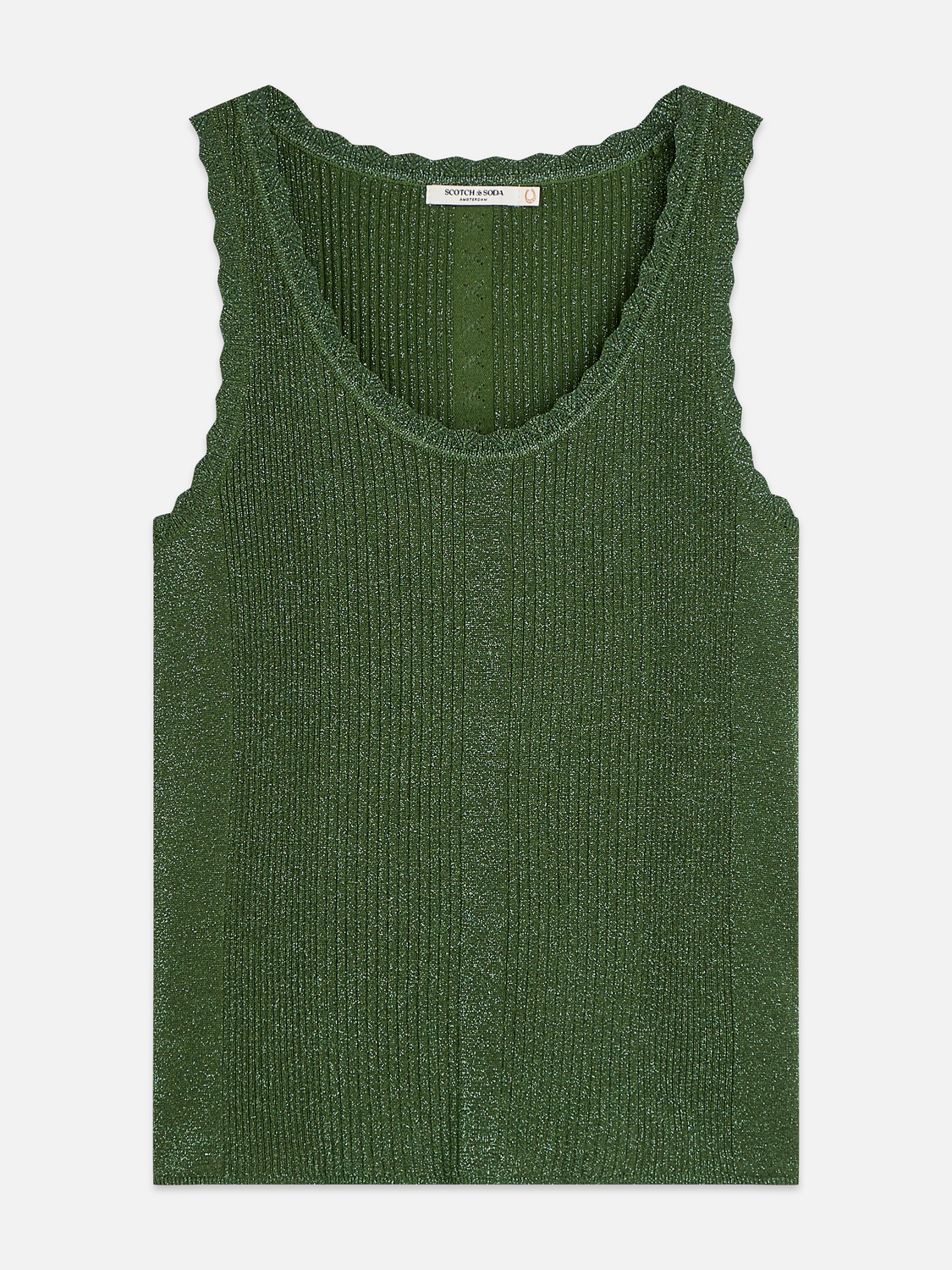 Geripptes Tanktop aus Metallgarn