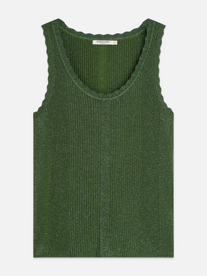 Metallic Ribbed Knitted Tank