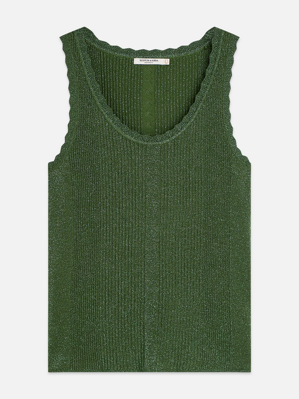 Metallic Ribbed Knitted Tank