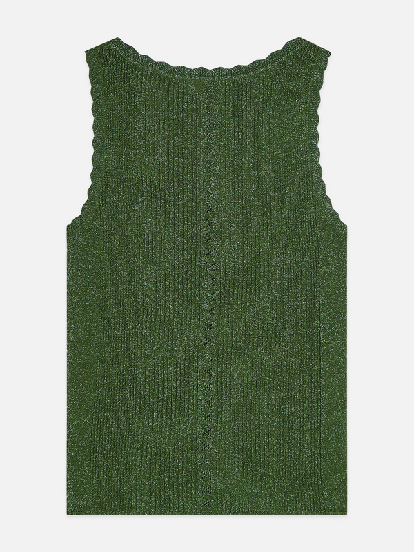 Metallic Ribbed Knitted Tank