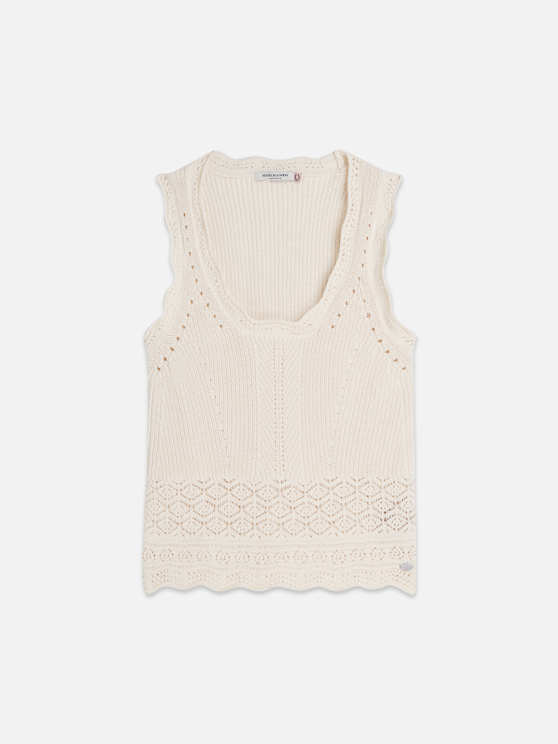 Pointelle Knitted Vest