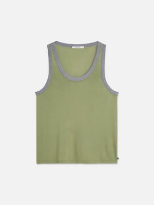 Stripe Trim Relaxed Knitted Vest