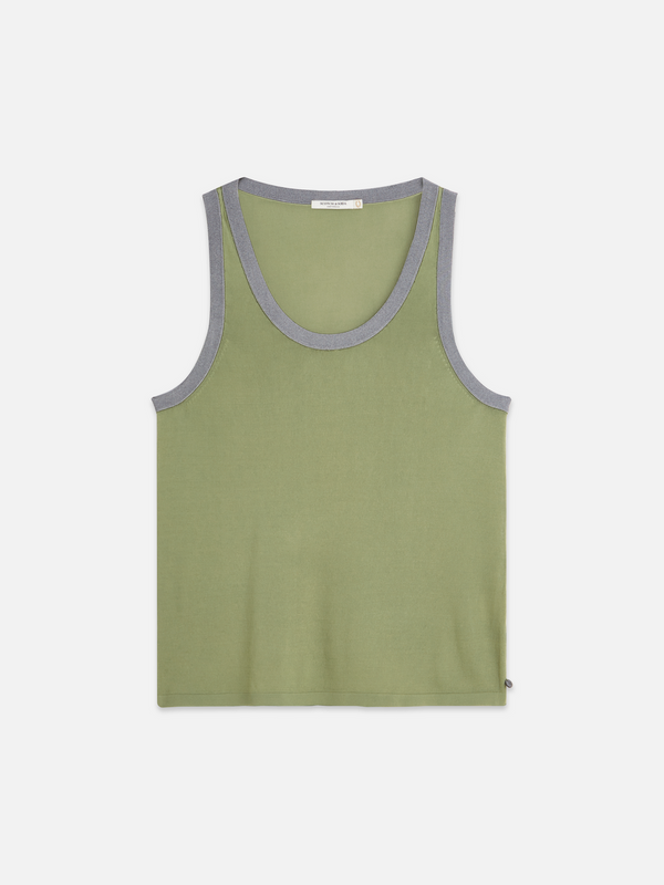 Stripe Trim Relaxed Knitted Vest