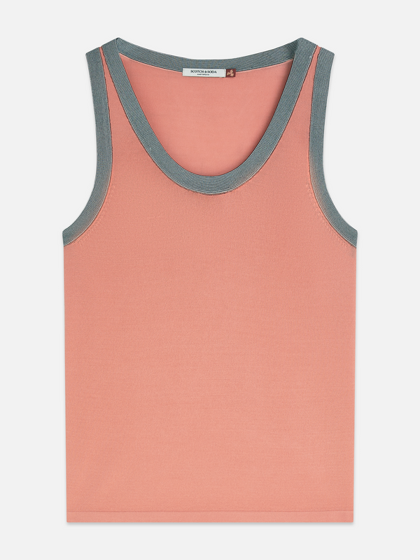 Stripe Trim Relaxed Knitted Vest
