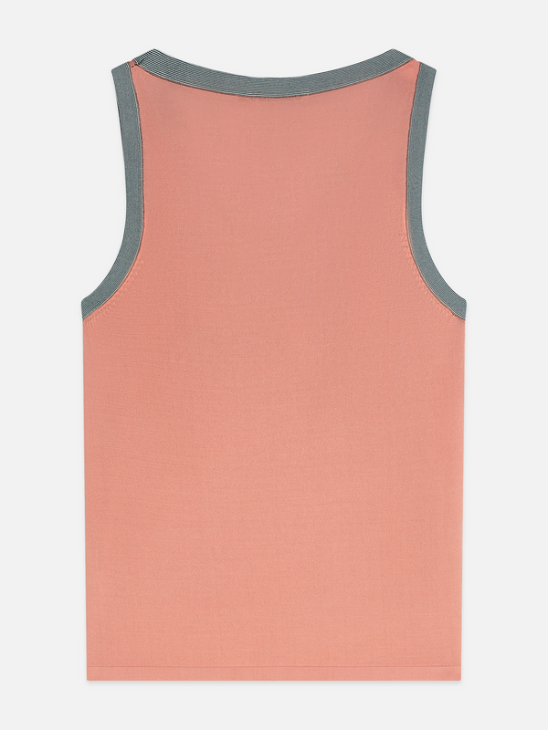 Stripe Trim Relaxed Knitted Vest