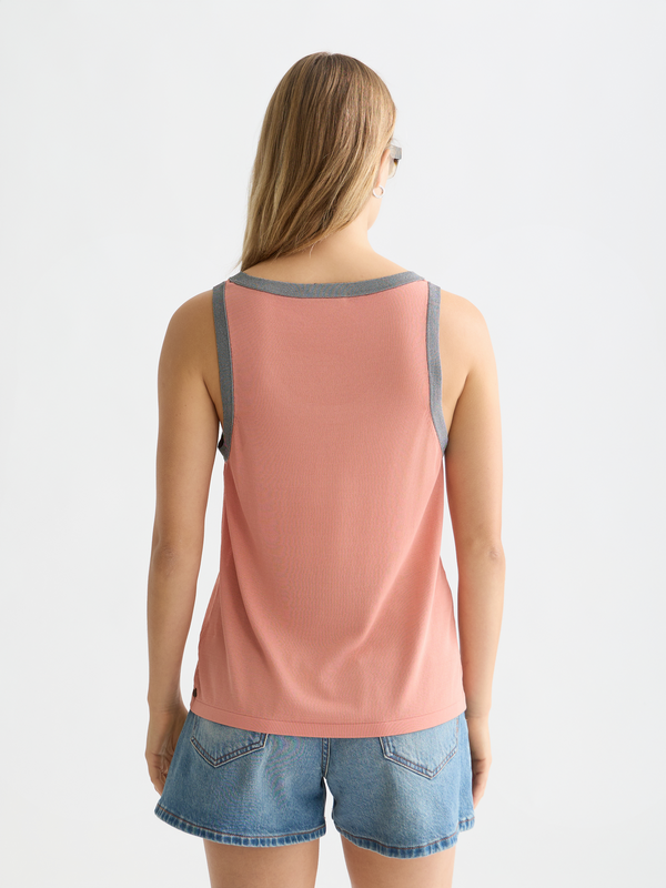 Stripe Trim Relaxed Knitted Vest