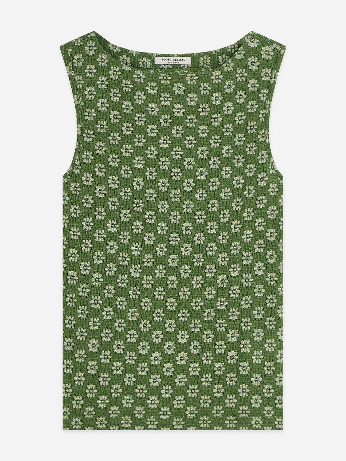 Structured Slash Neck Tank