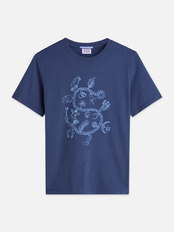 T-shirt Regular avec motif sur la poitrine