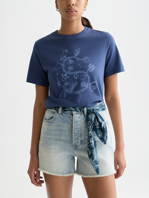 T-shirt Regular avec motif sur la poitrine