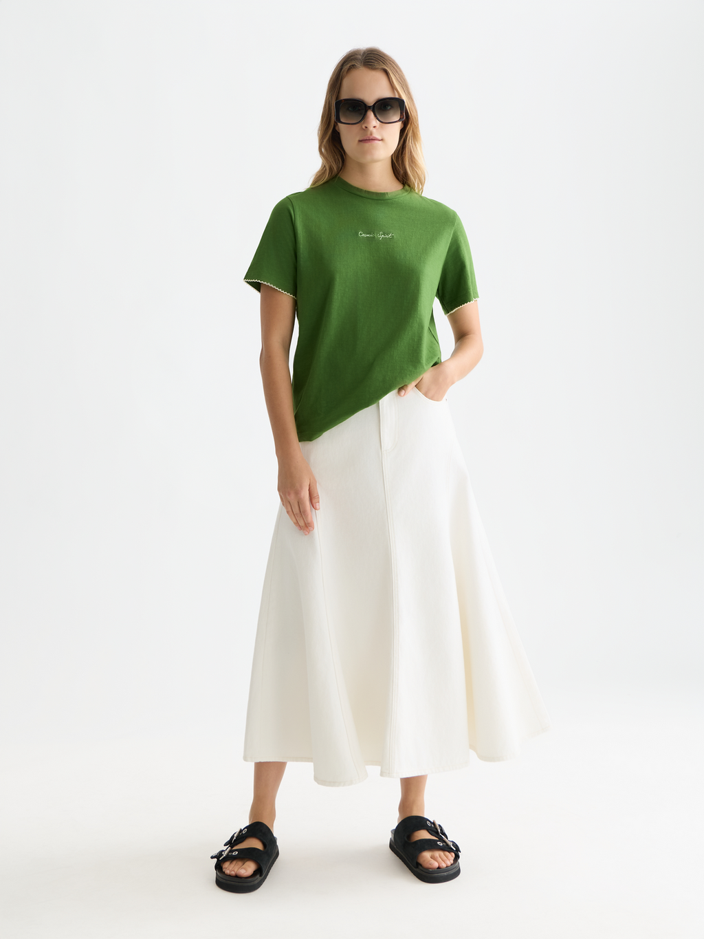 Embroidered Slub Regular-Fit T-Shirt