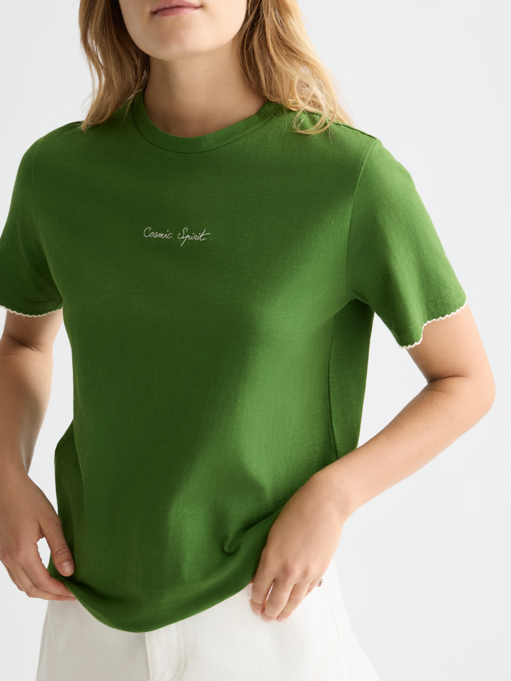 Embroidered Slub Regular-Fit T-Shirt