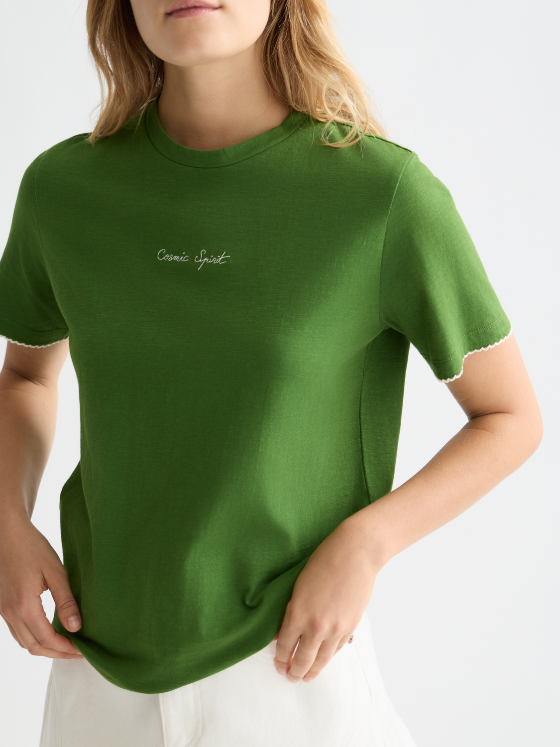 Embroidered Slub Regular-Fit T-Shirt